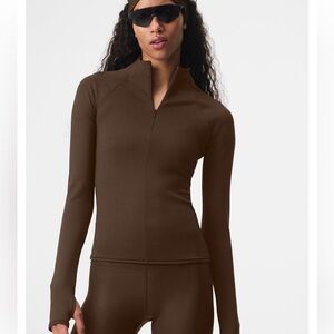 NWT Alo Airlift Winter Warm 1/4 Zip Long Sleeve - Espresso